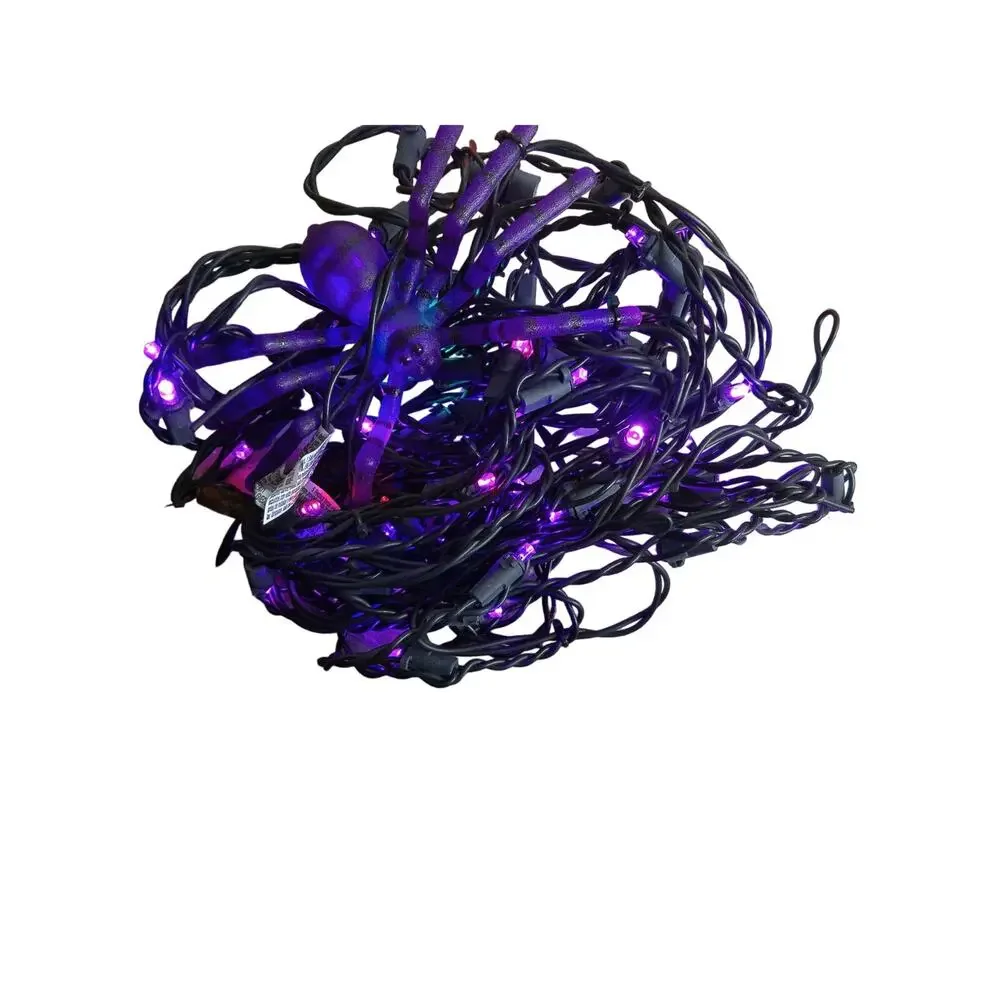 Celebrate It Halloween 5 Ft LED Purple Black Lighted Spider Web